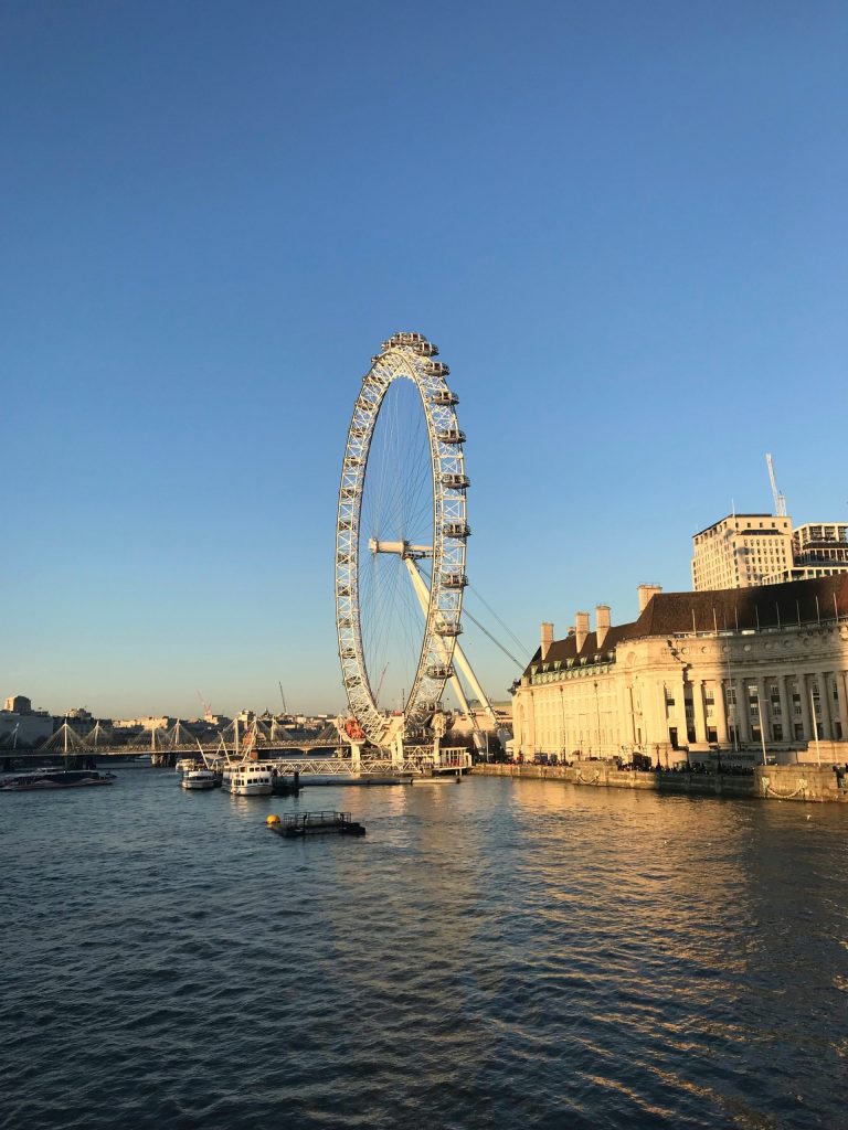 ferris wheel under blue sky